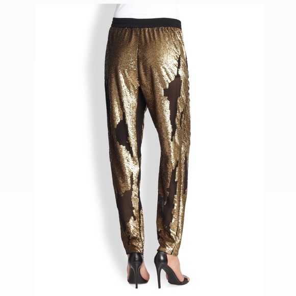 Robert Rodriguez Gold Sequined Track Pants - Picture 4 of 16